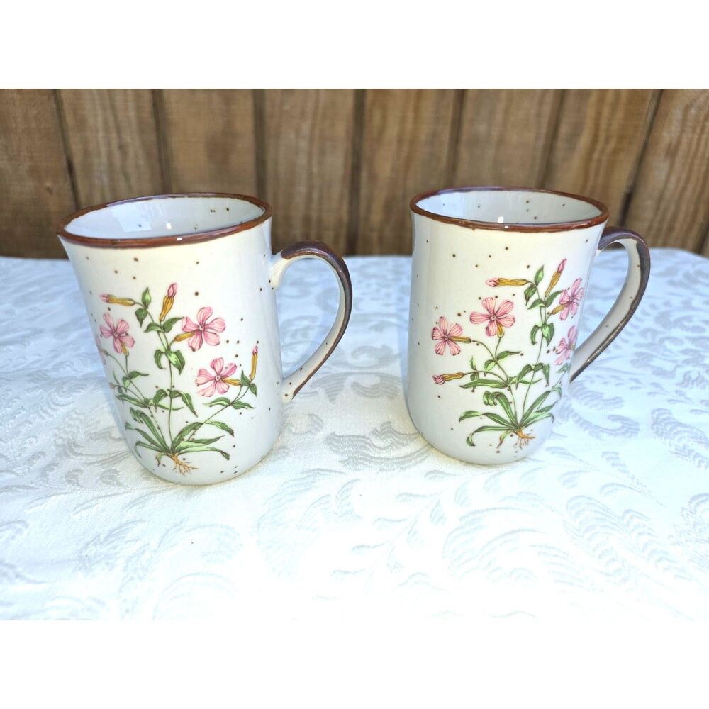 Vintage Wild Pink No 101 Japan Stoneware Speckled Coffee Mug Tea Cup